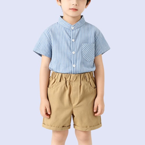 Stylish Boys' Striped Short-Sleeve Shirt