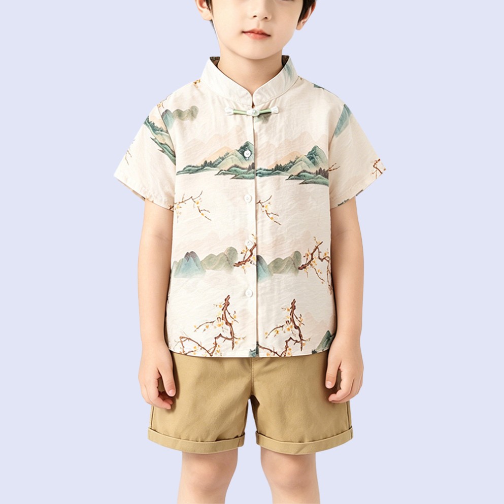 Breathable Stand-Collar Shirt with Chinese Knot Buttons