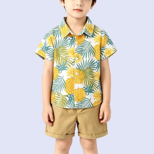 Boys' Hawaiian-Style Short-Sleeve Beach Shirt