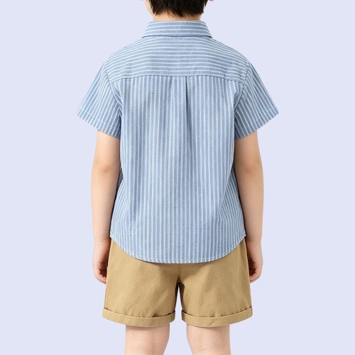 Stylish Boys' Striped Short-Sleeve Shirt