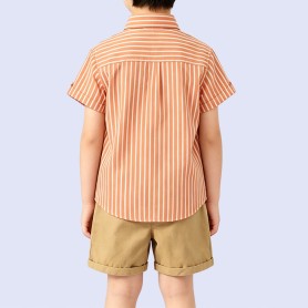 Boys' Stylish & Vibrant Striped Short-Sleeve Shirt