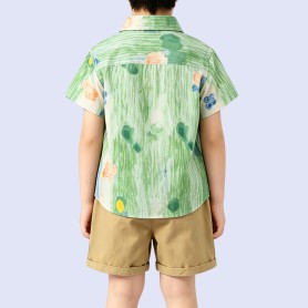 Boys' Casual Short-Sleeve Shirt with Artistic Print