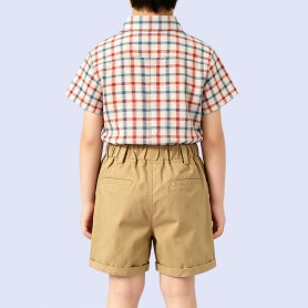 100% Pure Cotton Fresh Plaid Shirt for Boys