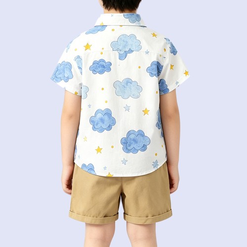 New Stylish Boys' Cloud-Print Shirt
