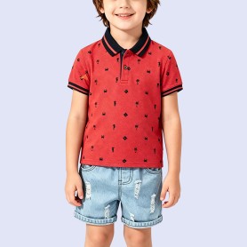 Boys' Breathable Printed Color-Block T-Shirt