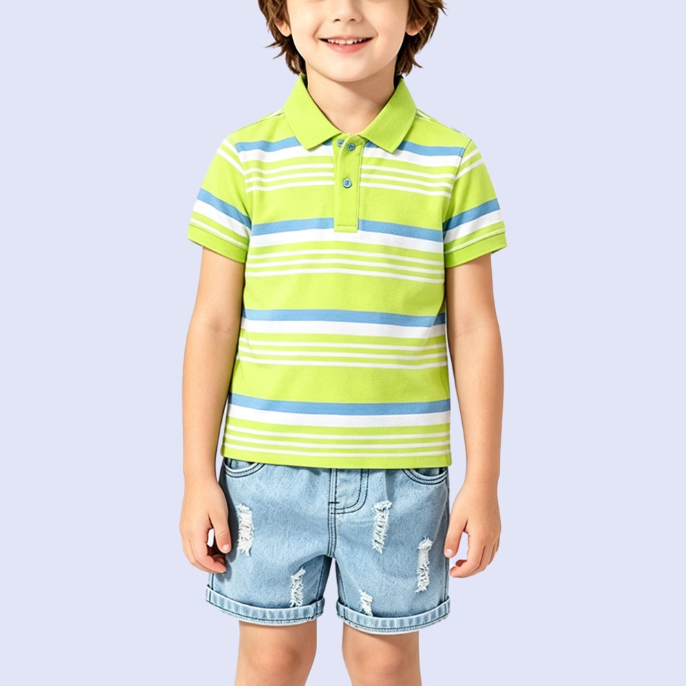 Fresh Striped Pure Cotton Boys' T-Shirt