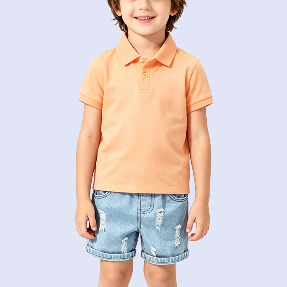 Pure Cotton Breathable Orange Short-Sleeve T-Shirt