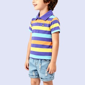 Boys' Colorful Striped Breathable T-Shirt