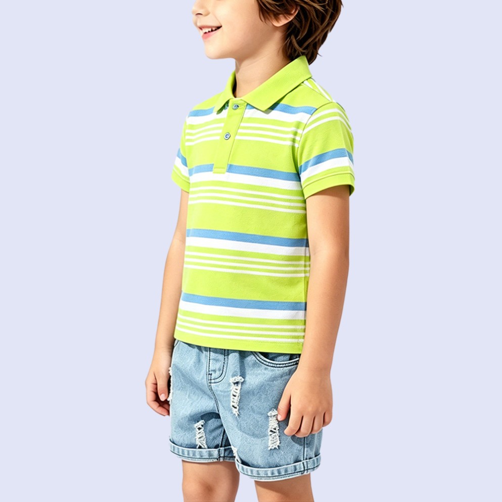 Fresh Striped Pure Cotton Boys' T-Shirt