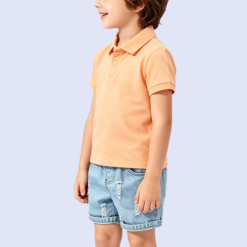 Pure Cotton Breathable Orange Short-Sleeve T-Shirt
