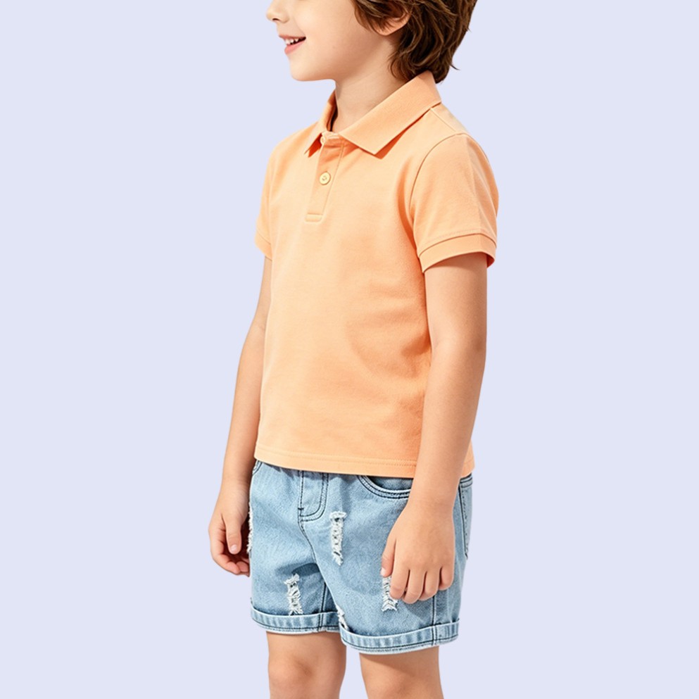Pure Cotton Breathable Orange Short-Sleeve T-Shirt