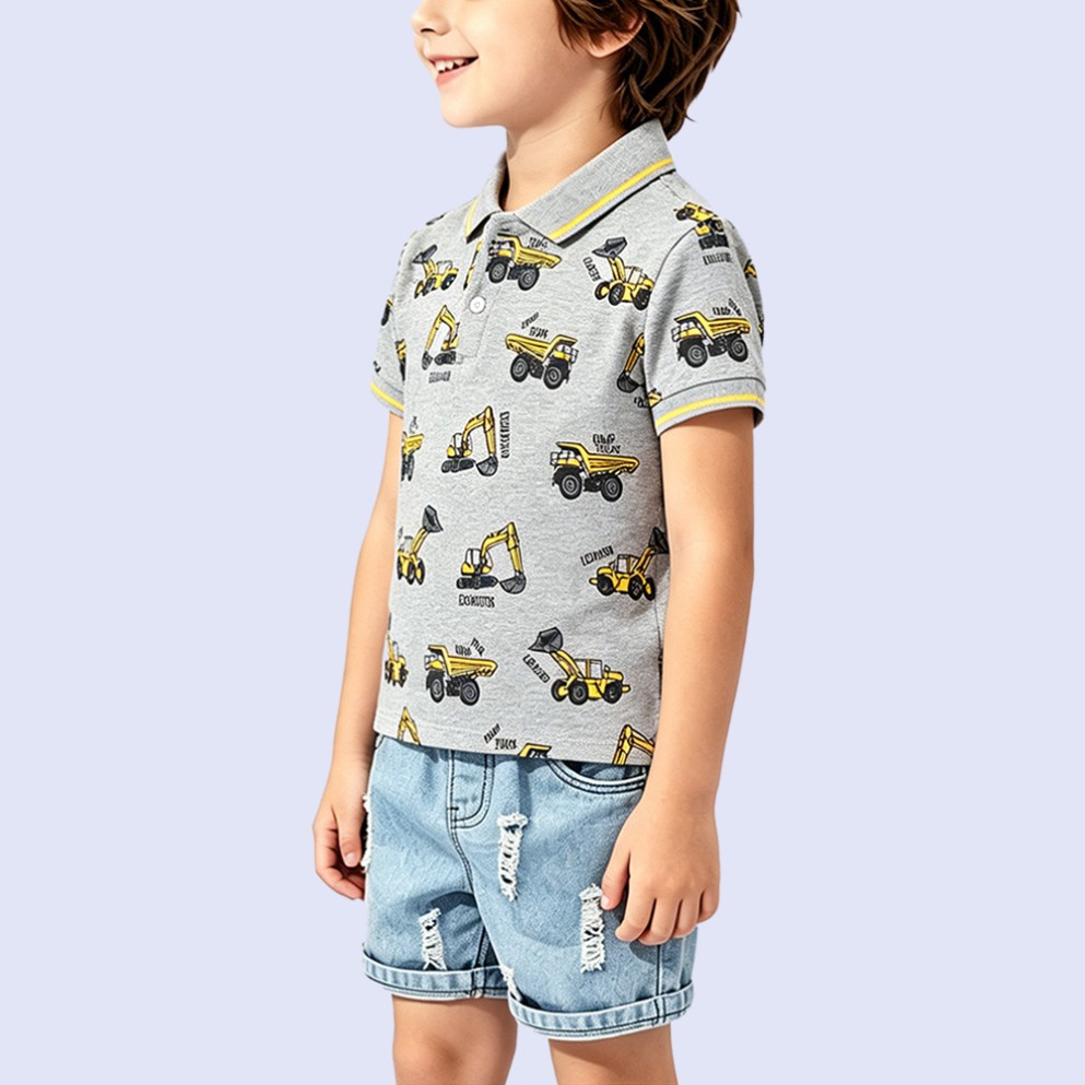 Boys' Premium Excavator-Print T-Shirt