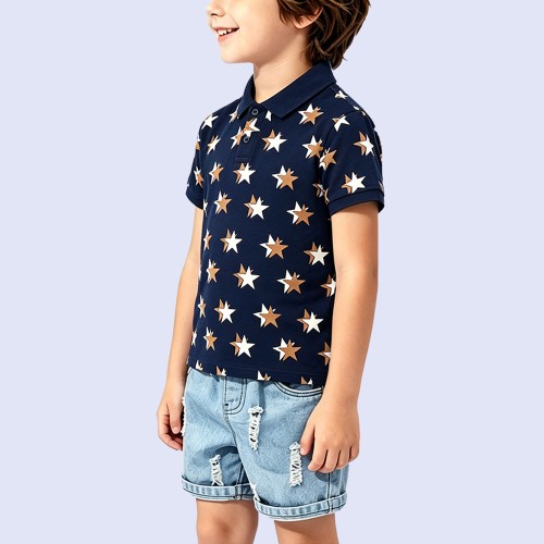 Stylish All-Over Star Print T-Shirt