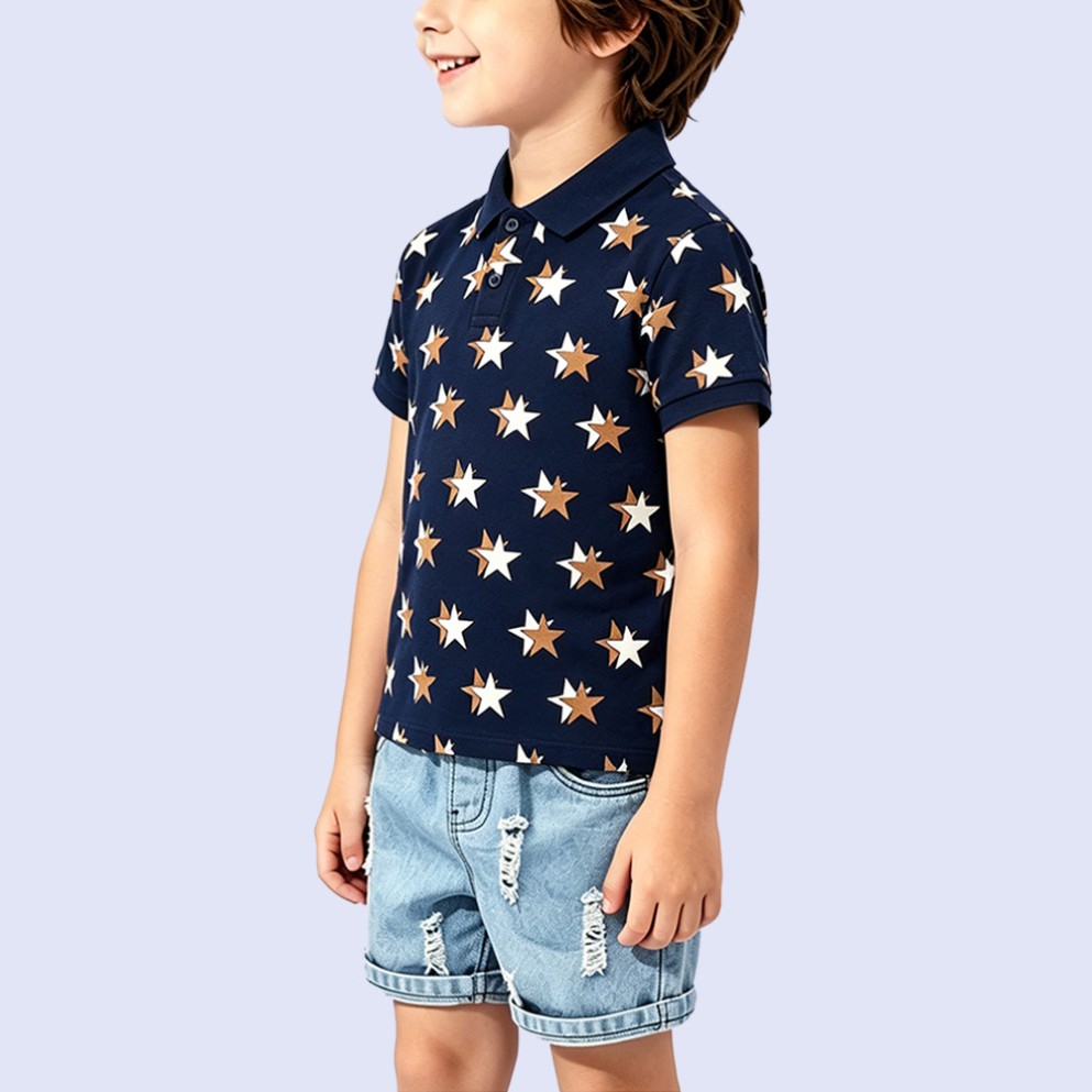 Stylish All-Over Star Print T-Shirt