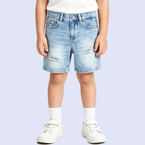 Boys' Stylish Washed Distressed Denim Shorts