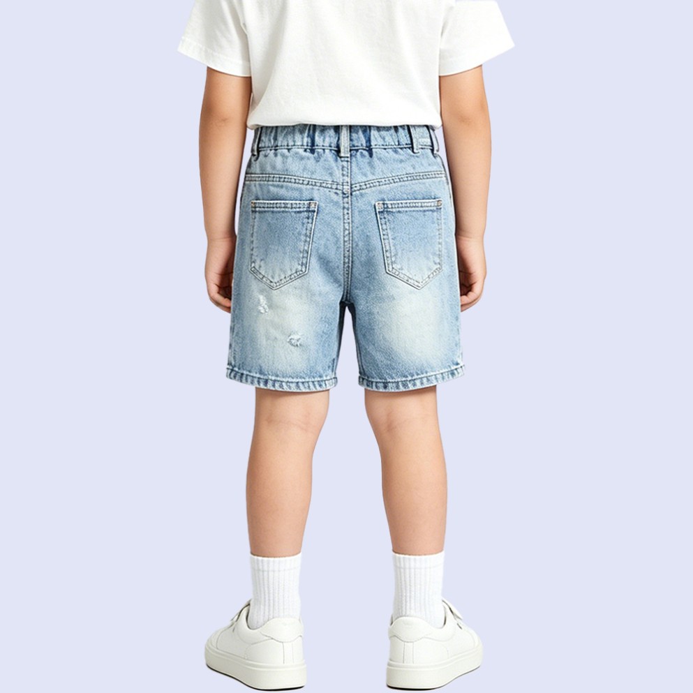 Boys' Stylish Washed Distressed Denim Shorts