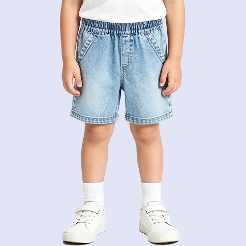 Boys' Loose-Fit Straight-Leg Casual Denim Shorts