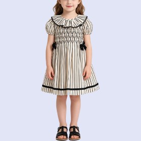 Girls' Luxury Striped A-Line Dress