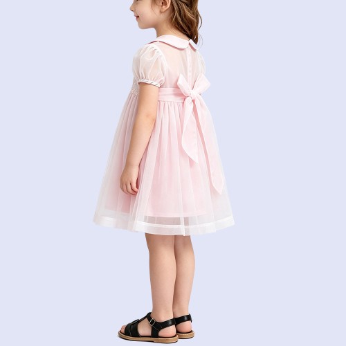 Girls' Straight-Cut Knee-Length Cotton Princess Dress