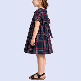 Classic Red and Green Plaid Dress with Peter Pan Collar