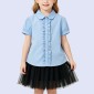Classic Sky-Blue Ruffled Shirt
