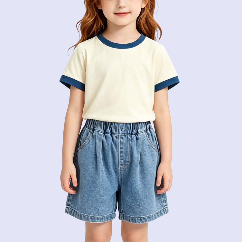 Girls' Soft & Stretchy Crew Neck T-Shirt