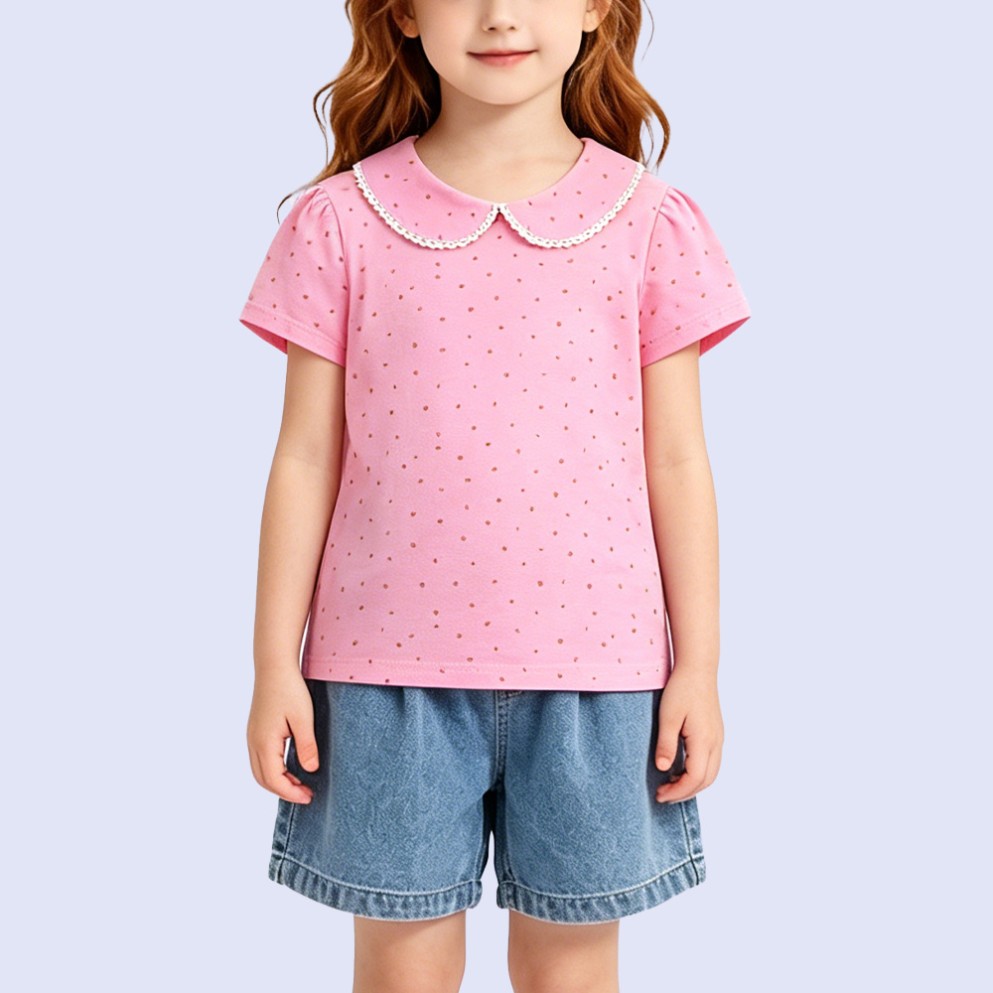 Letter-Print Peter Pan Collar T-Shirt