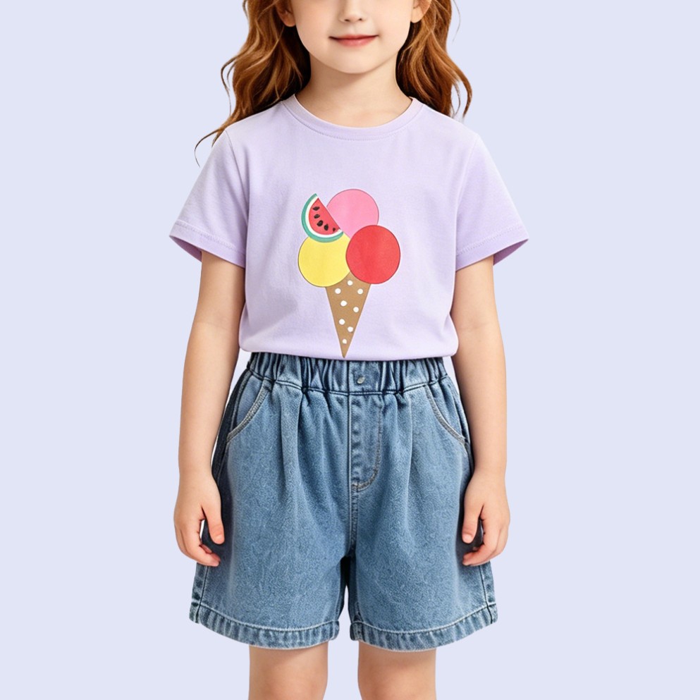 Fun Ice Cream Short-Sleeve T-Shirt for Girls