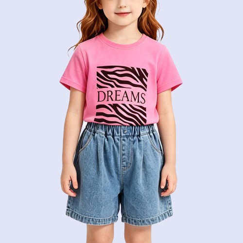 Creative Zebra-Print Letter T-Shirt