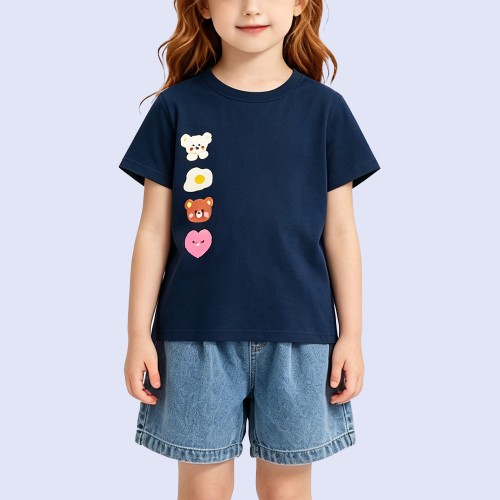 Girls' Creative Side-Print Animal T-Shirt