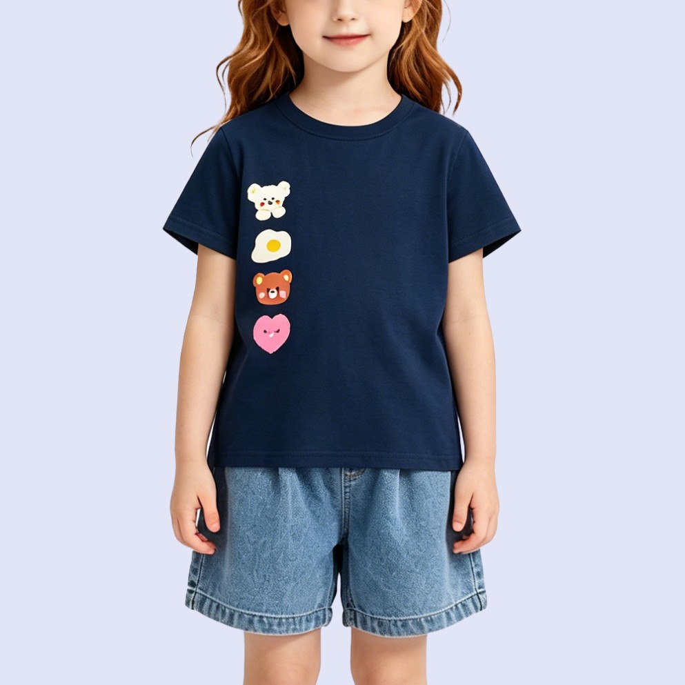 Girls' Creative Side-Print Animal T-Shirt