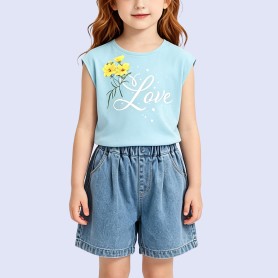 Comfortable Oversized Knit Casual T-Shirt for Girls