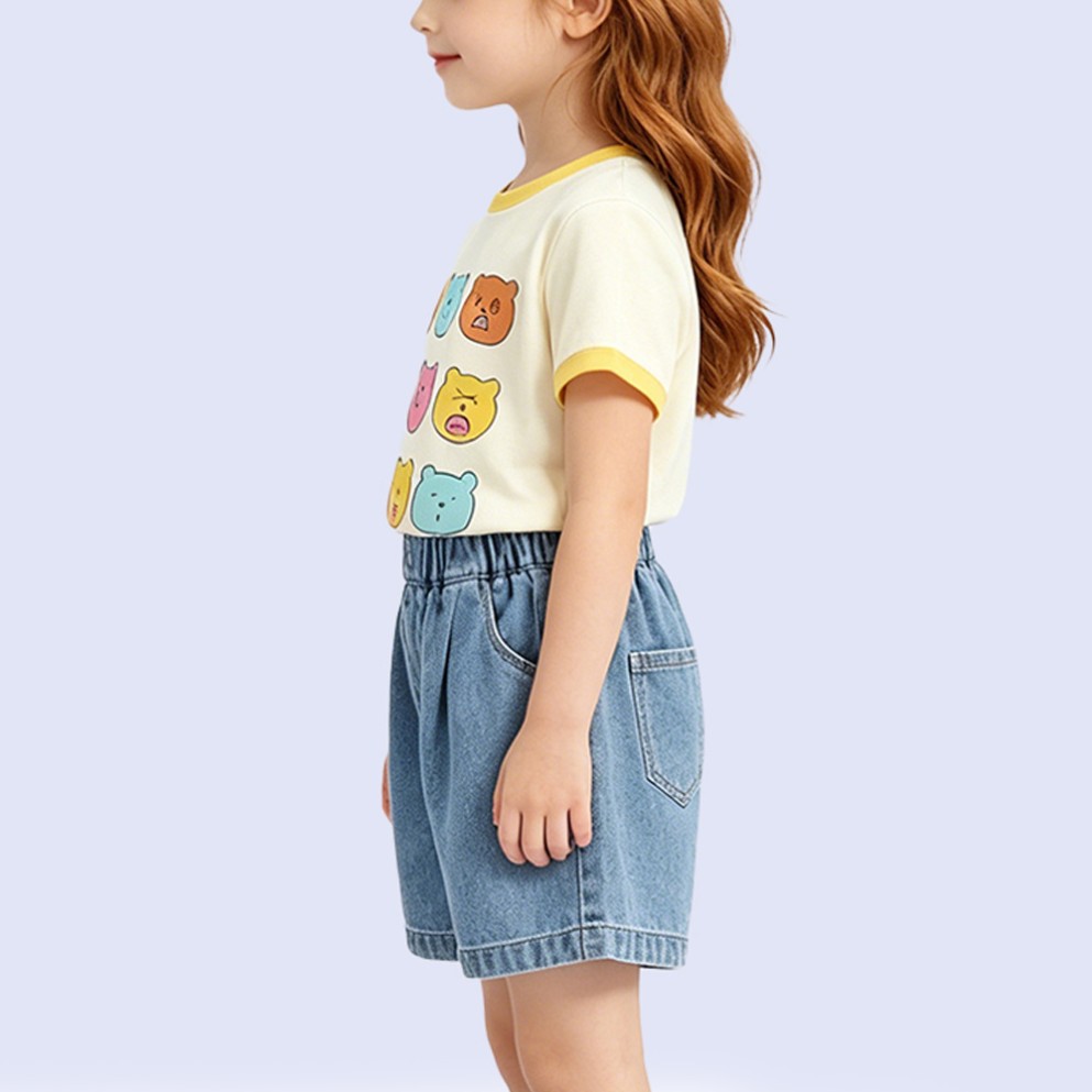 Cartoon Bear Print Short-Sleeve T-Shirt
