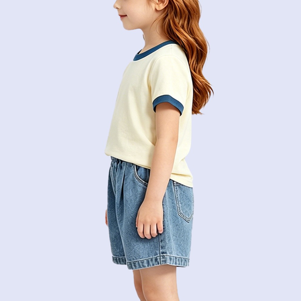 Girls' Soft & Stretchy Crew Neck T-Shirt