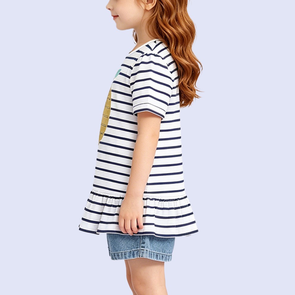 Girls' Creative Sequin Lemon-Print T-Shirt