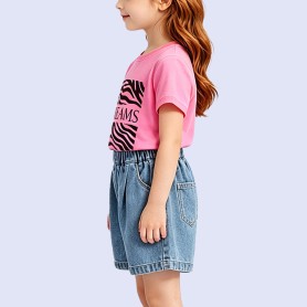 Creative Zebra-Print Letter T-Shirt