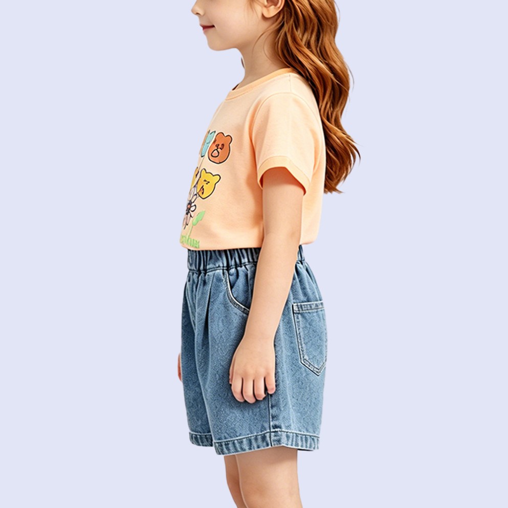 Girls' Hand-Drawn Floral T-Shirt