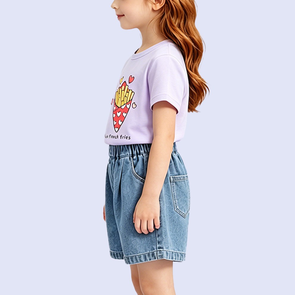 Girls' Dreamy Purple Fun Short-Sleeve T-Shirt