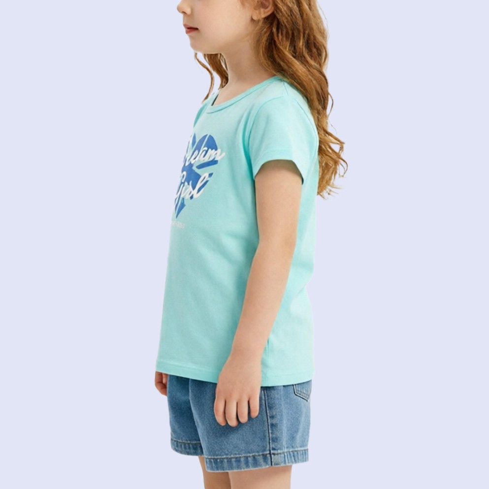 Skin-Friendly Pure Cotton Short-Sleeve Top with Heart Print