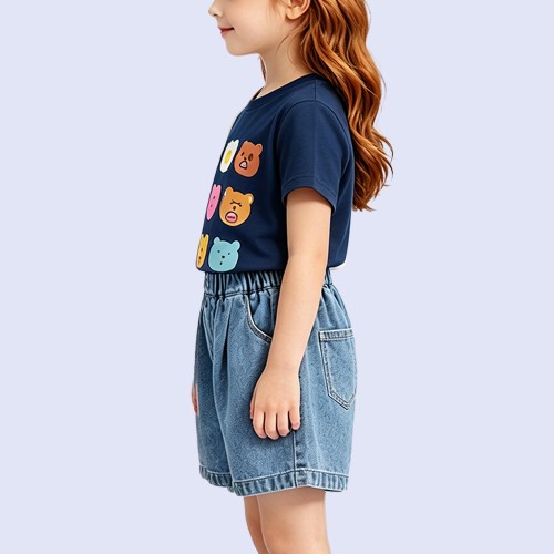 Girls' Creative Side-Print Animal T-Shirt