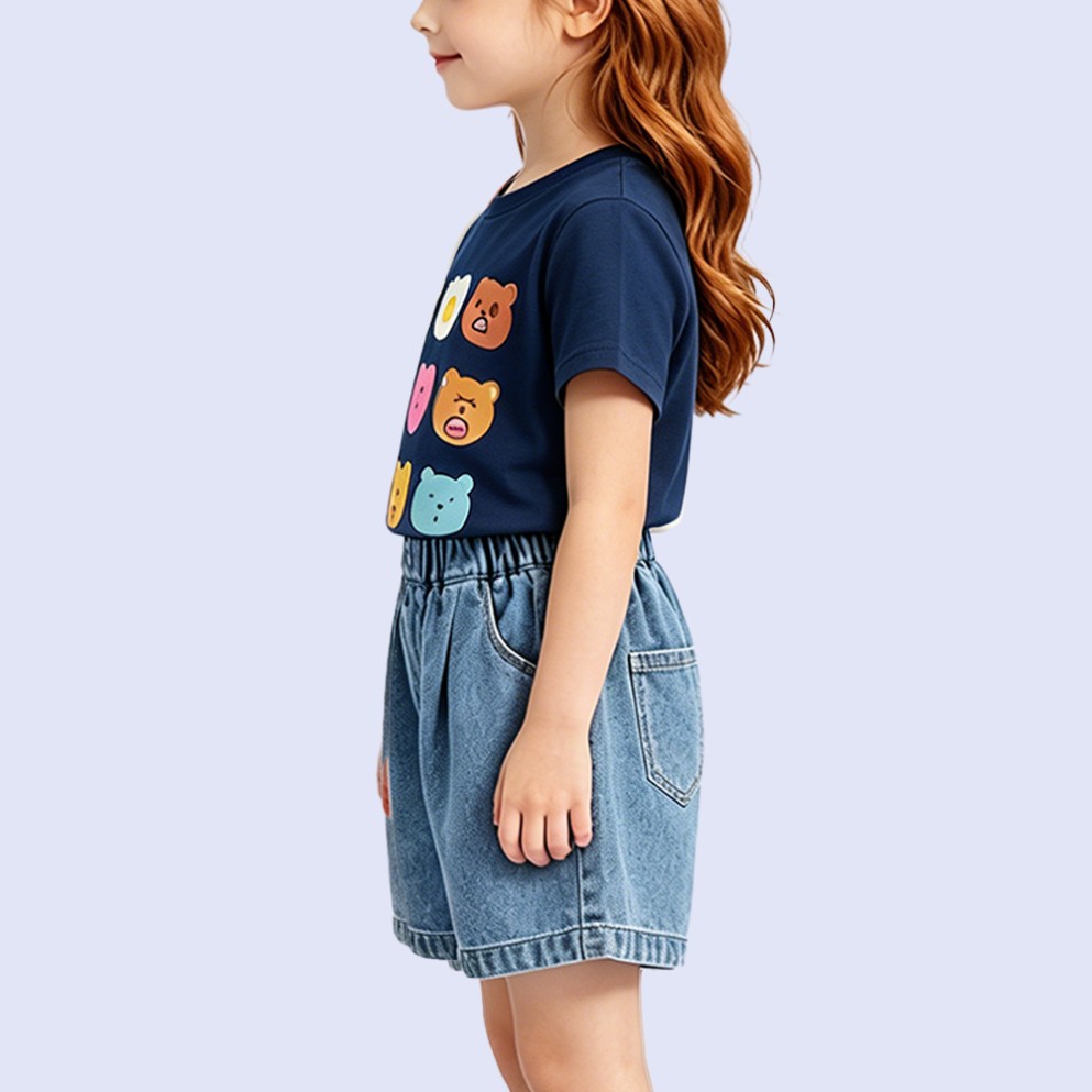 Girls' Creative Side-Print Animal T-Shirt