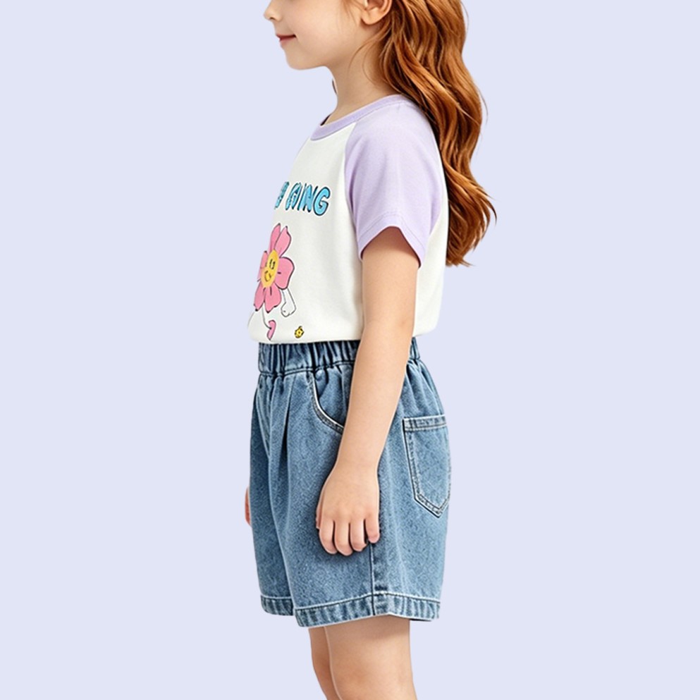 Vibrant Raglan-Sleeve Printed T-Shirt
