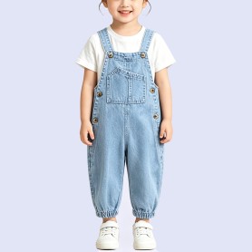 New Pure Cotton Washed Blue Overalls