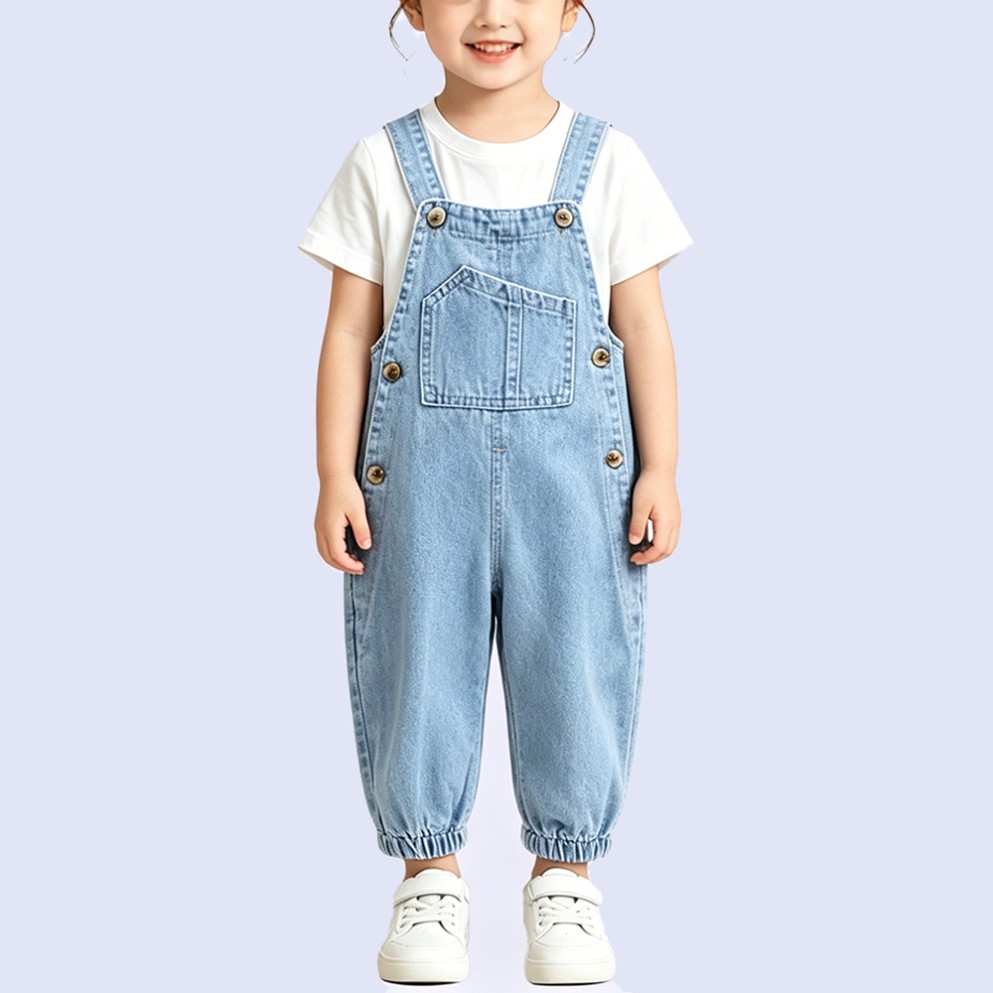 New Pure Cotton Washed Blue Overalls
