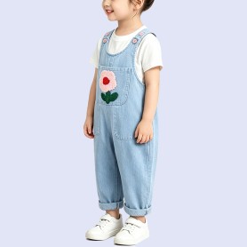 New Cute Floral Denim Overalls
