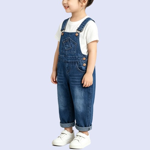 High-Quality Classic Washed Denim Overalls